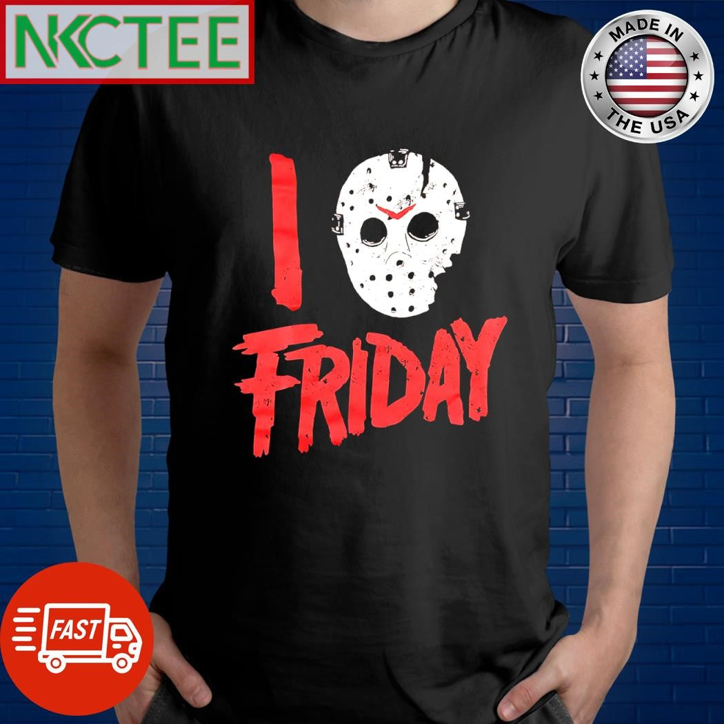 Official Bioworld I Love Friday Jason Voorhees mask shirt