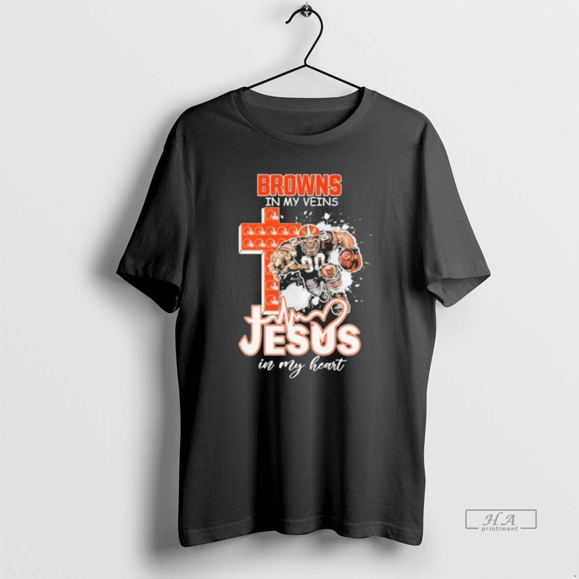 Official Browns In My Veins Jesus Mascot In My Heart Mascots T-Shirts, Hoodie, Sweatshirt | PureTeeCo.com