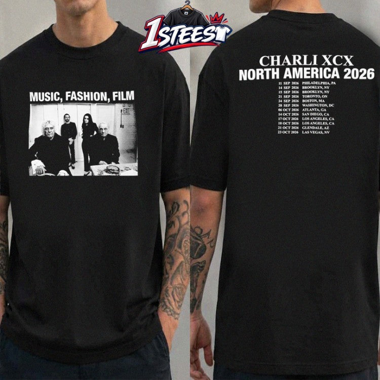Charli XCX Music Fashion Film Tour 2026 North America Tour Dates T-Shirts