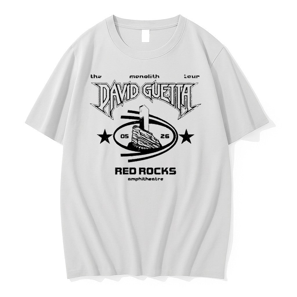 Official David Guetta The Monolith Tour Red Rocks Amphitheatre Metal Style Concert T Shirts