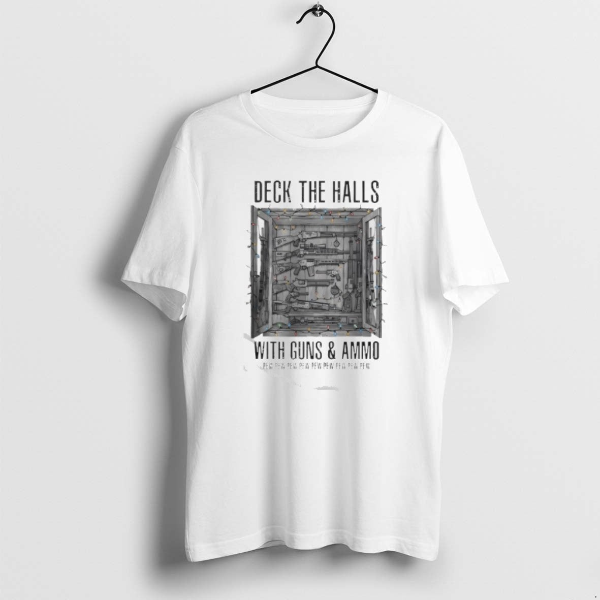 Official Deck The Halls With Guns And Ammo Pew Pew Pew Pew Pew T-Shirts, Hoodie, Sweatshirt | PureTeeCo.com