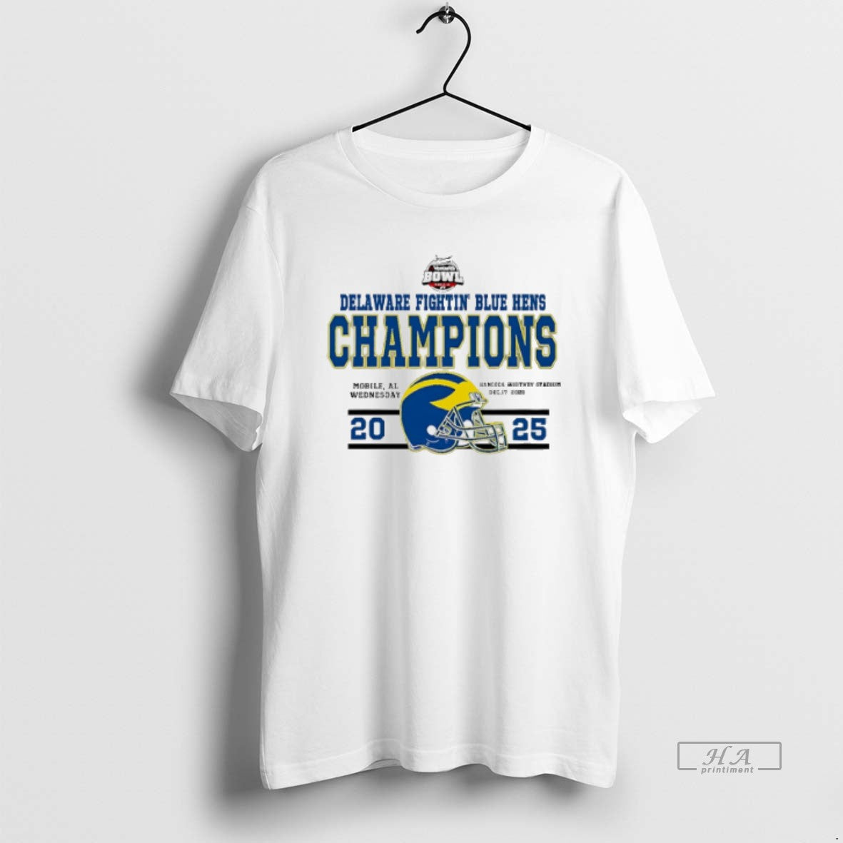 Official Delaware Fightin Blue Hens 2025 68 Ventures Bowl Champions Helmet T-Shirts, Hoodie, Sweatshirt | PureTeeCo.com