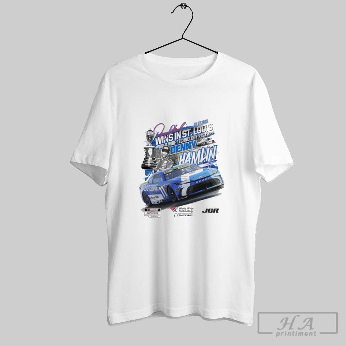 Official Denny Hamlin Checkered Flag Sports 09 07 2025 Enjoy Illinois 300 Race Winner Nascar