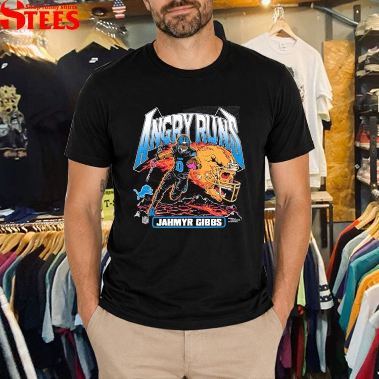 Detroit Lions Jahmyr Gibbs Angry Runs T-Shirts