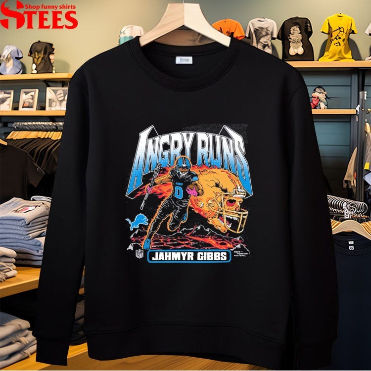 Detroit Lions Jahmyr Gibbs Angry Runs T-Shirts