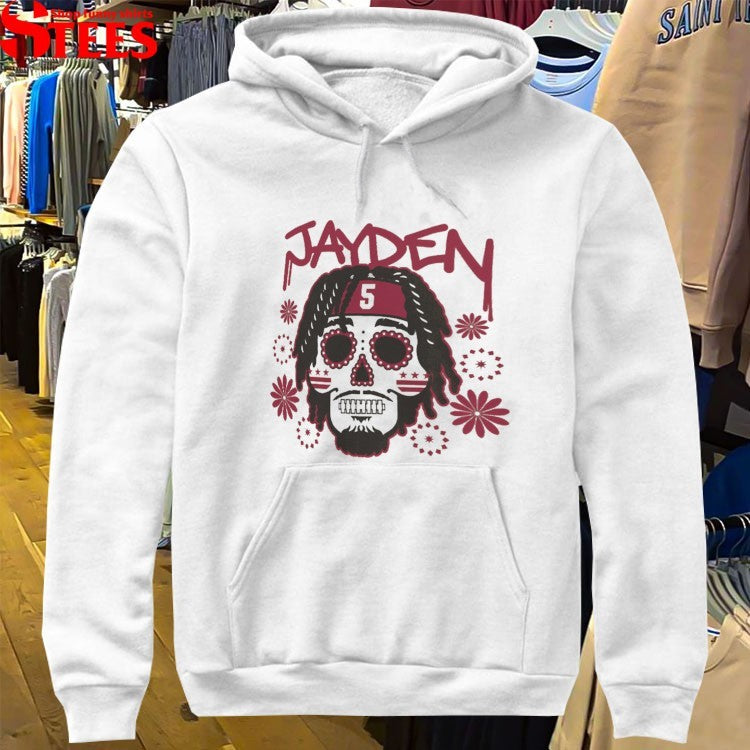 Dia De Jayden Daniels Washington Commanders Skull T-Shirt