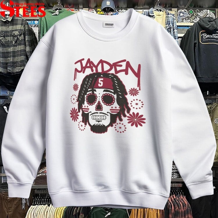 Dia De Jayden Daniels Washington Commanders Skull T-Shirt