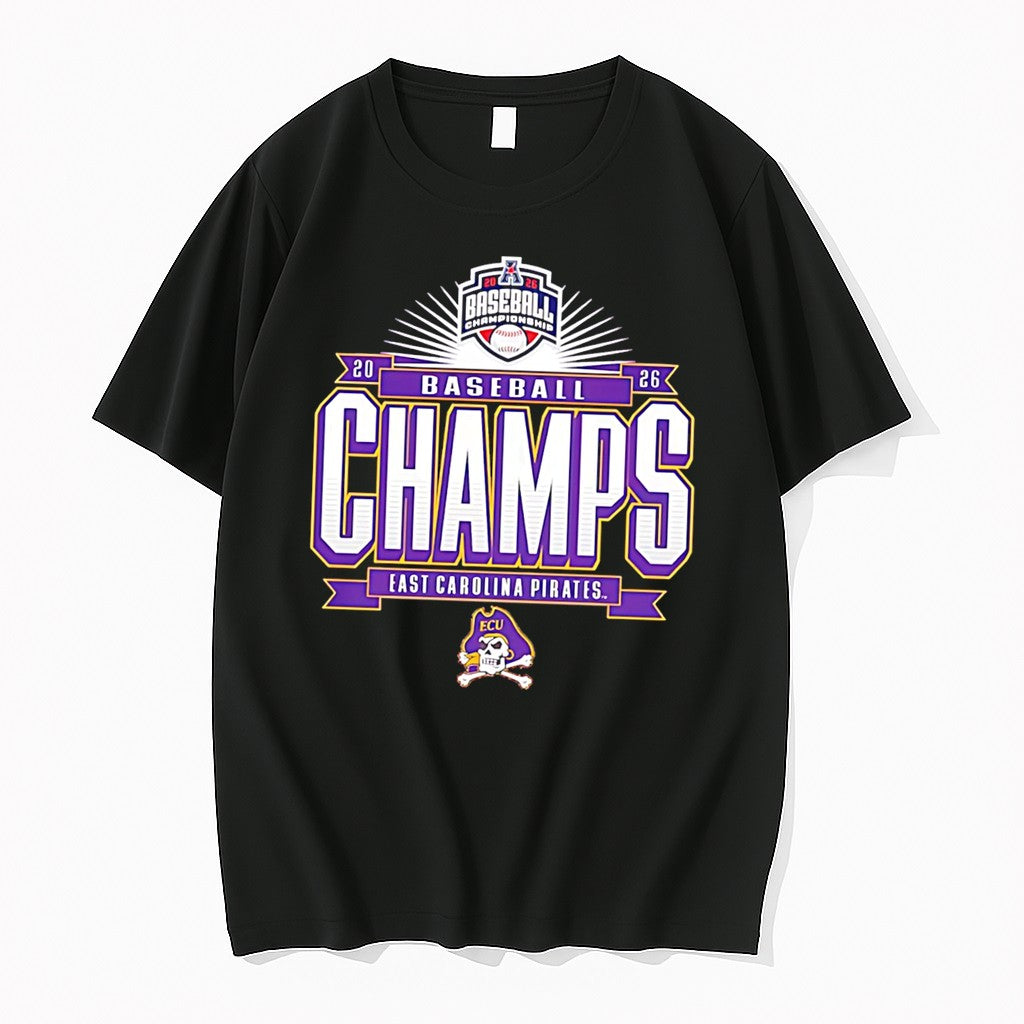 Official Ecu Pirates 2026 American Conference Baseball Champions Tee T Shirts