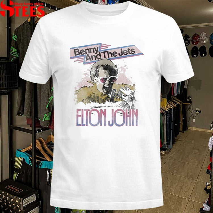 Elton John Bennie And The Jets Watercolor Photo T-shirts