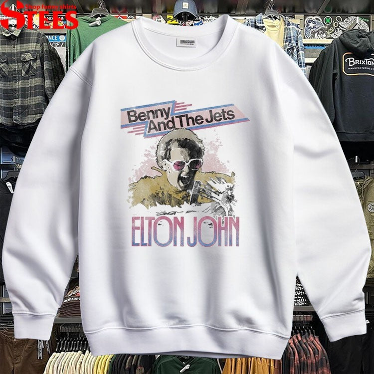 Elton John Bennie And The Jets Watercolor Photo T-shirts