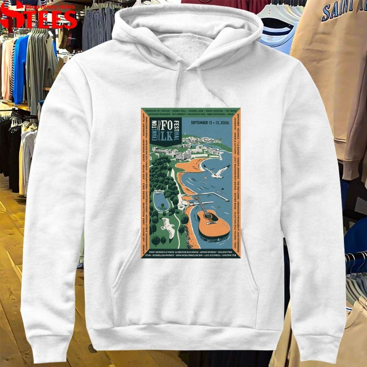 Evanston Folk Fest Evanston IL 9 12-9 13 2026 Guitar T-Shirts