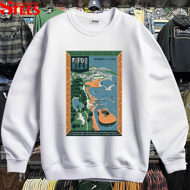 Evanston Folk Fest Evanston IL 9 12-9 13 2026 Guitar T-Shirts