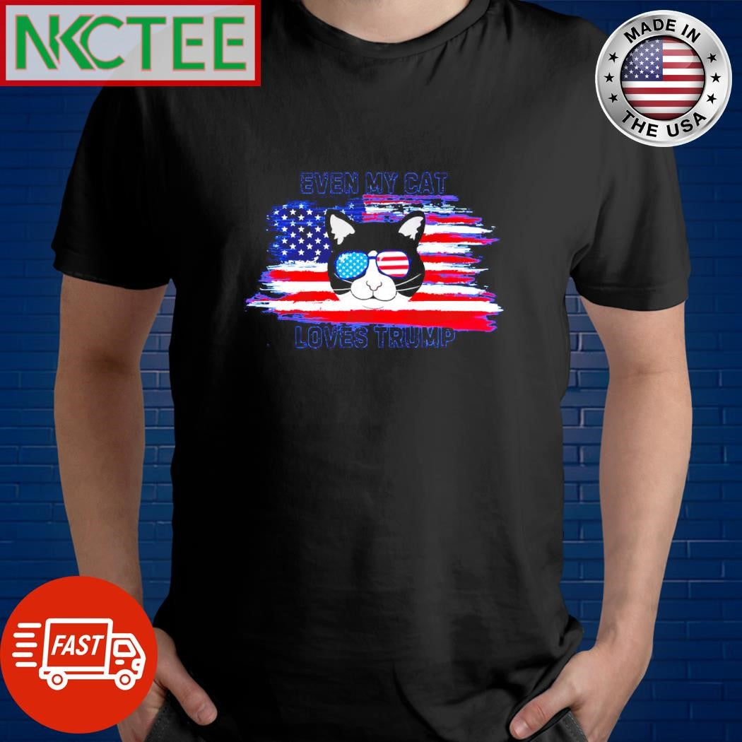 Official Even my cat loves Trump Flag of the United States shirt