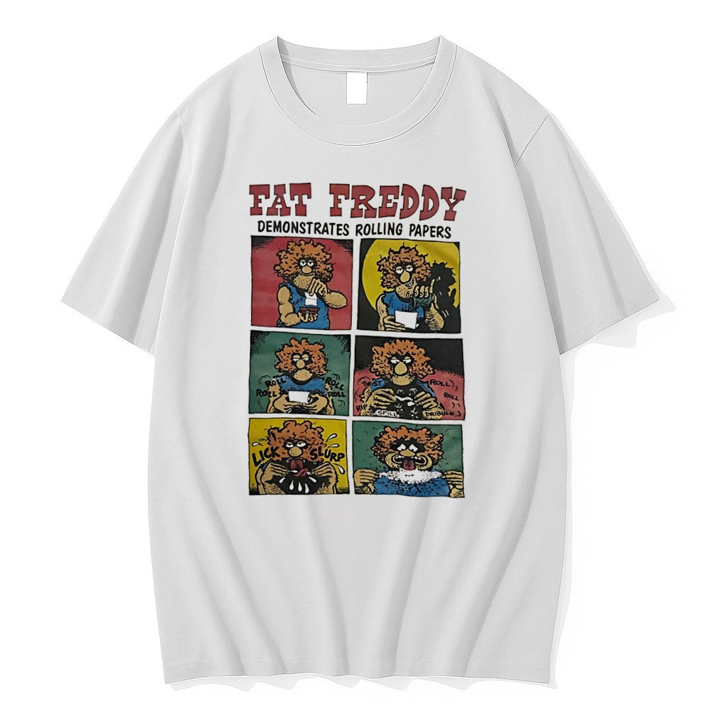 Official Fat Freddy Demonstrates Rolling Papers Tee T Shirts Jpg