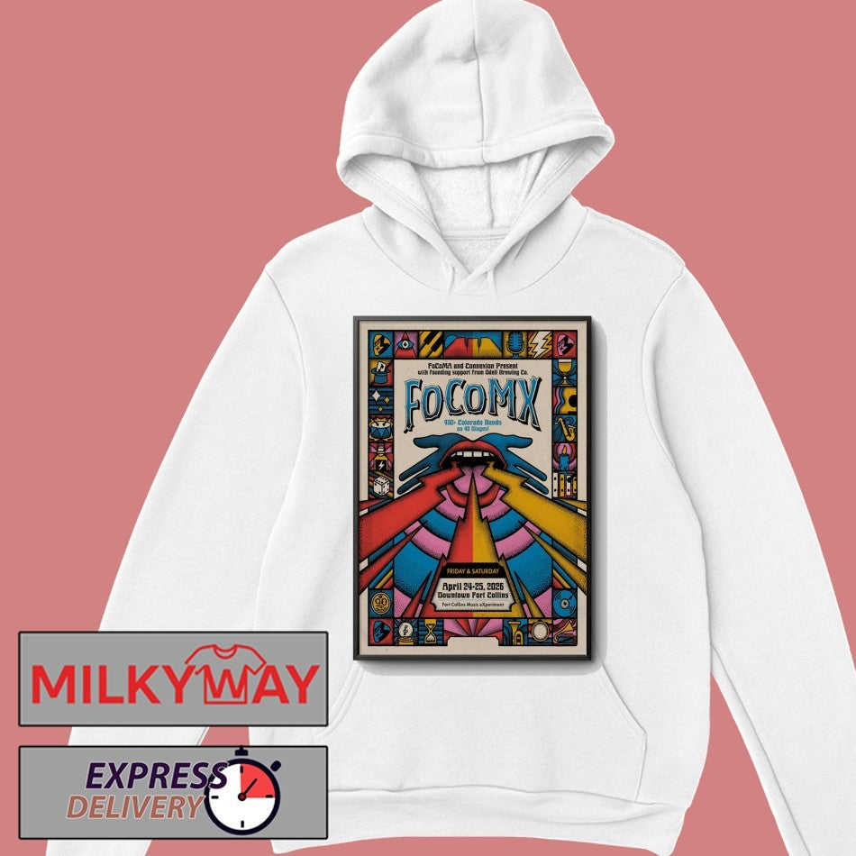 FocoMX Various Venues Throughout Downtown Fort Collins, CO Apr 24-25 2026 Poster shirt