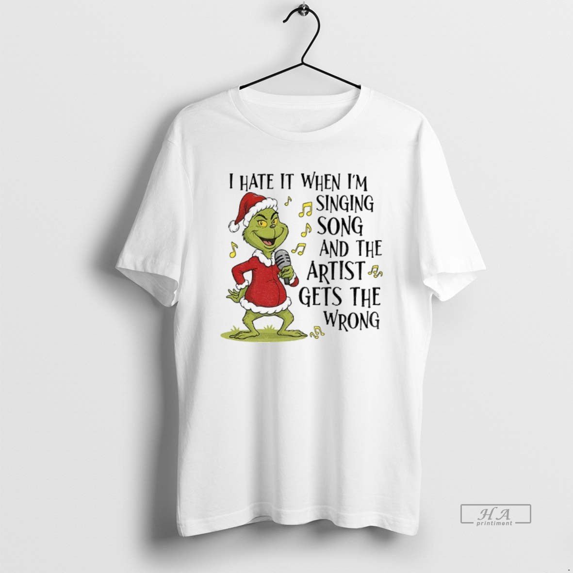 Official Grinch Santa I Hate It When Im Singing Song And The Artist Gets The T-Shirts, Hoodie, Sweatshirt | PureTeeCo.com