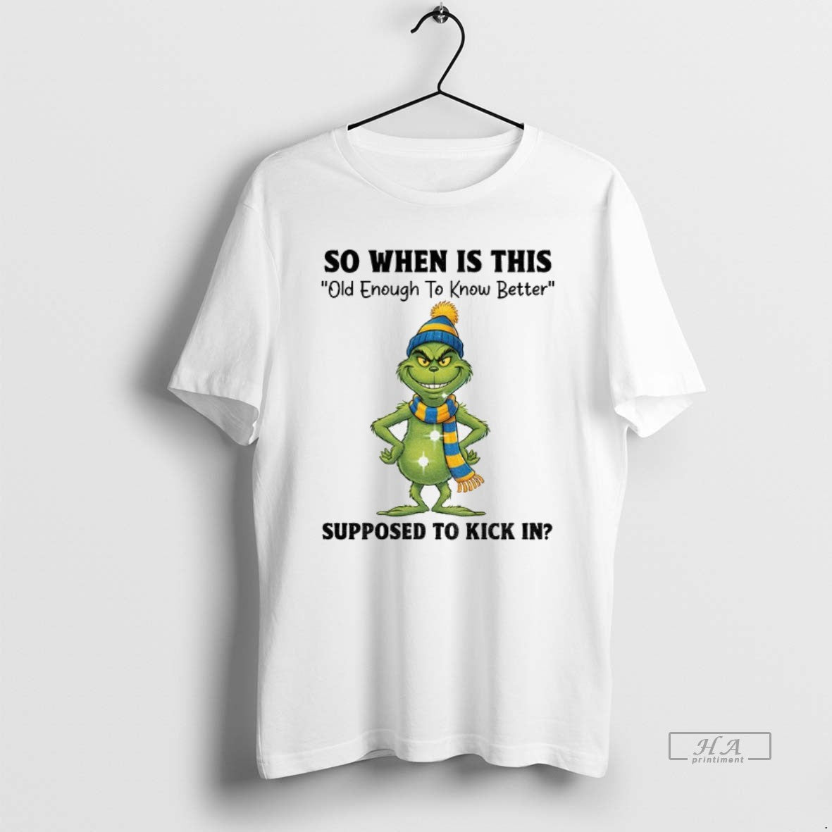 Official Grinch Santa So When Is This Old Enough To Know Better Supposed To Kick T-Shirts, Hoodie, Sweatshirt | PureTeeCo.com