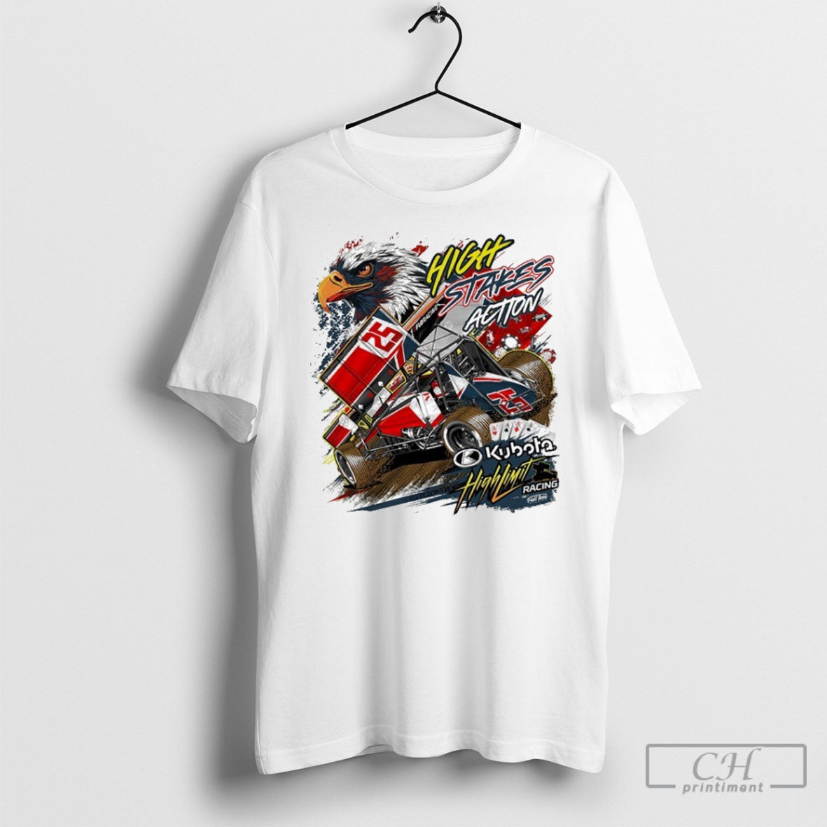 Official High Limit Racing 2025 High Stakes Action Eagle Tee Shirt Sweatshirt Hoodie | PureTeeCo.com