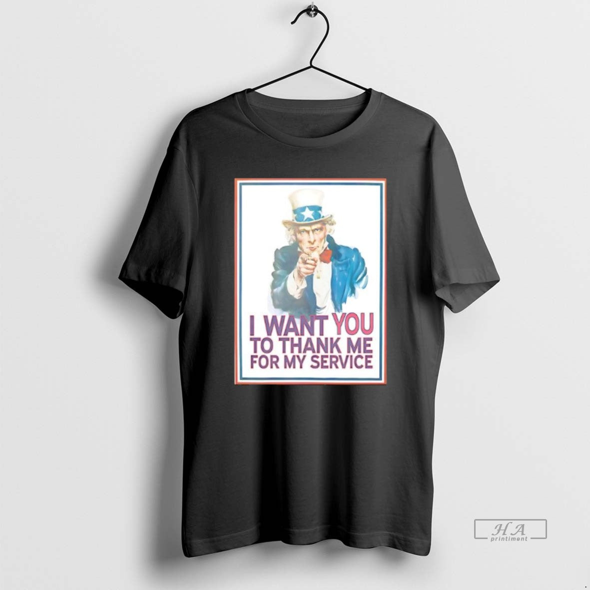 Official I Want You To Thank Me For My Service Uncle Sam T-Shirts, Hoodie, Sweatshirt | PureTeeCo.com