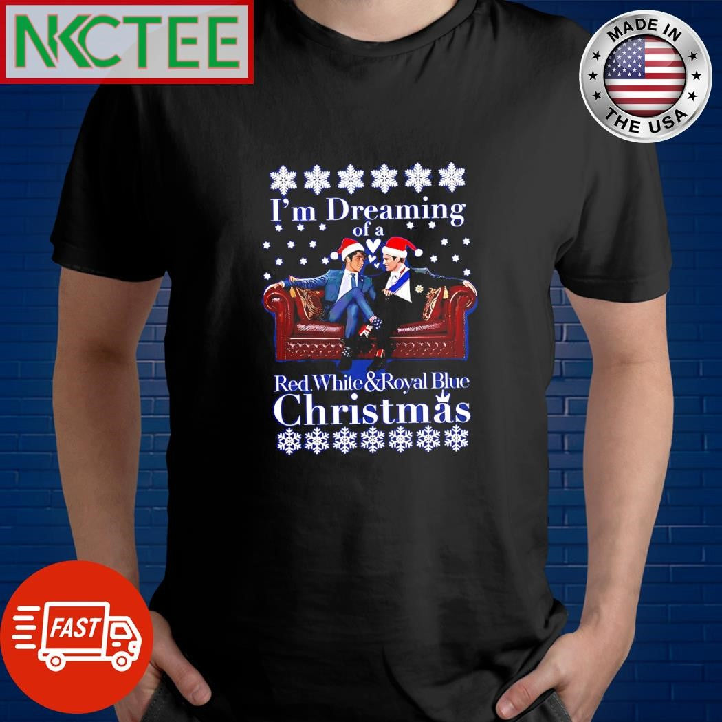 Official I’m dreaming of a Red White and Royal Blue Christmas ugly shirt
