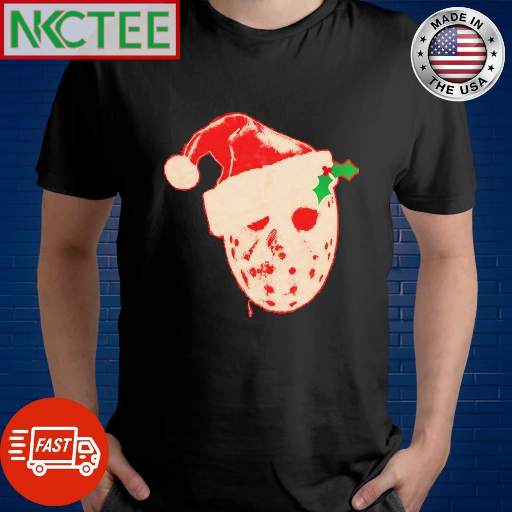 Official Jason Voorhees wear Santa hat head Christmas shirt