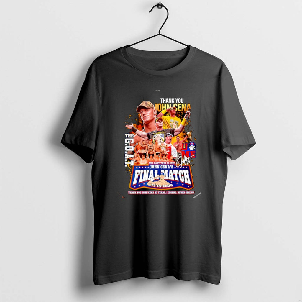 Official John Cena Final Match Thank You The Goat Signature Christmas T-Shirts, Hoodie, Sweatshirt | PureTeeCo.com