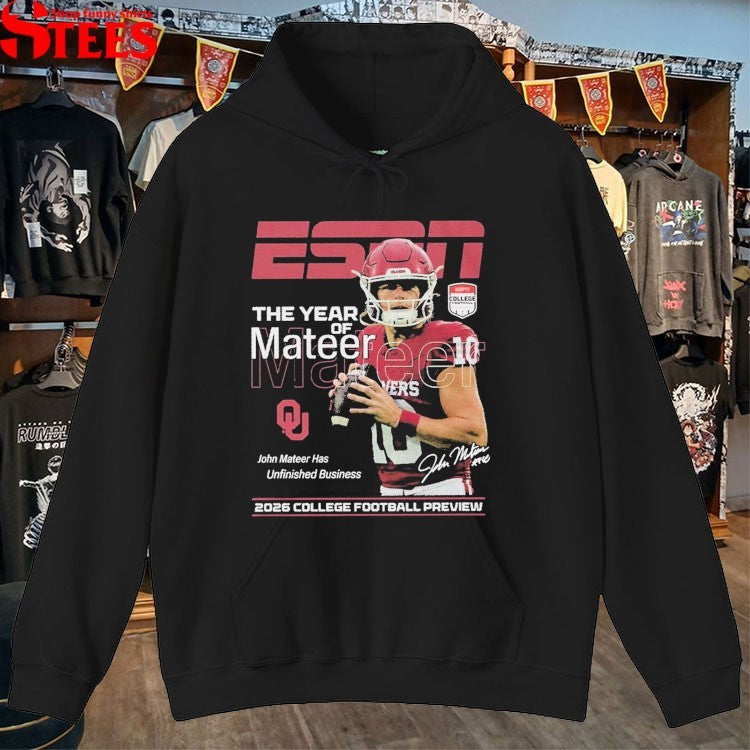 John Mateer Has Unfinished Business ESPN The Year Of Mateer 2026 College Football Preview T-shirts