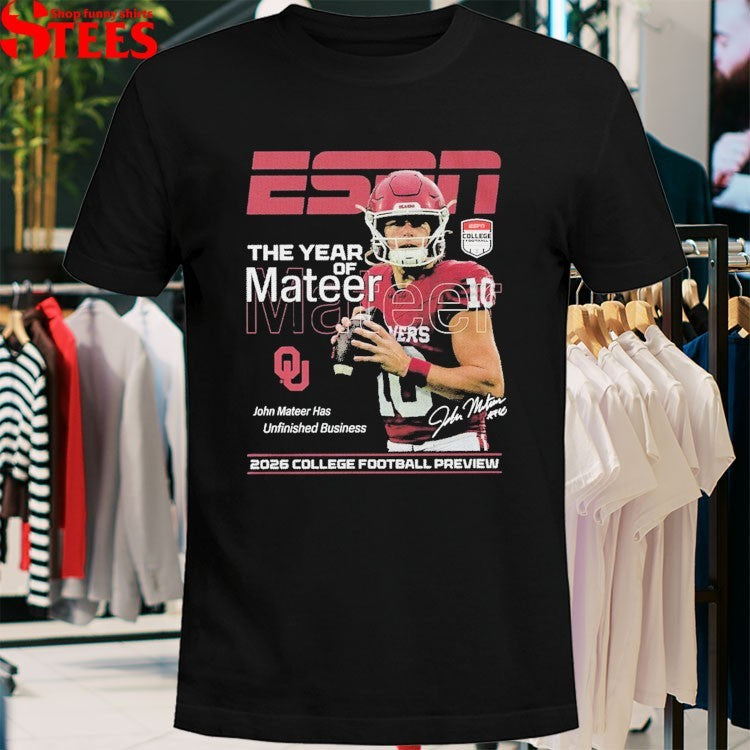 John Mateer Has Unfinished Business ESPN The Year Of Mateer 2026 College Football Preview T-shirts