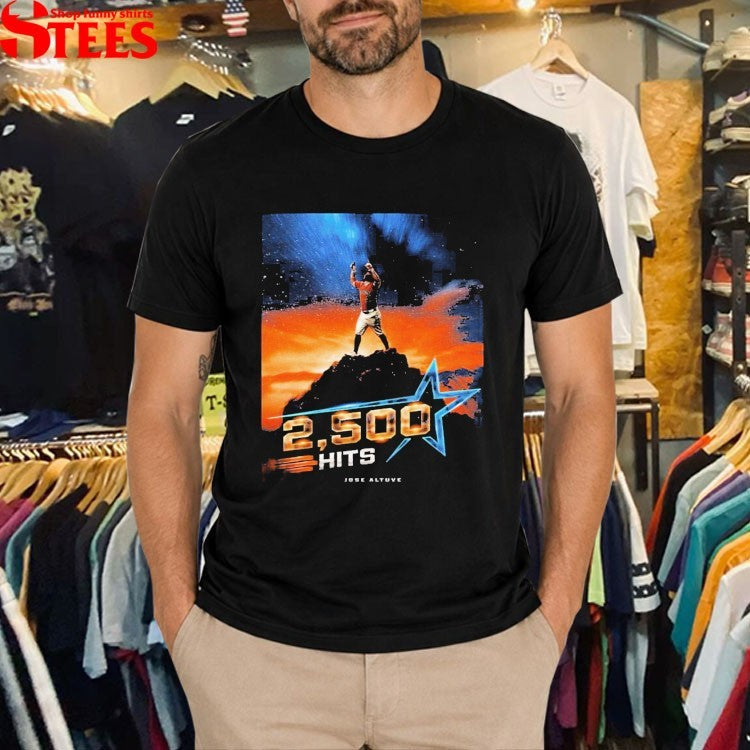 Jose Altuve In Houston Astros MLB Team Reaches Historic 2500 Career Hits Milestone T-shirts