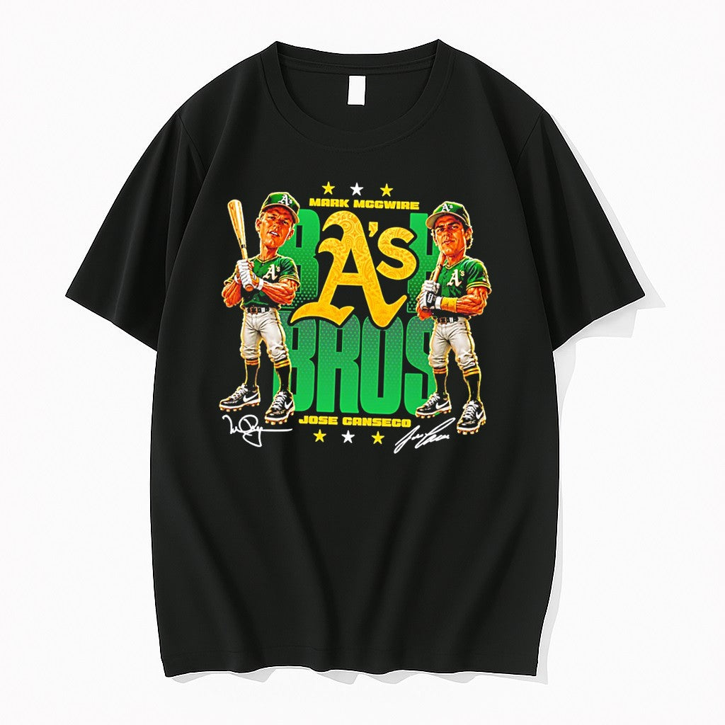 Official Jose Canseco And Mark Mcgwire Oakland Athletics Signature Tee T Shirts