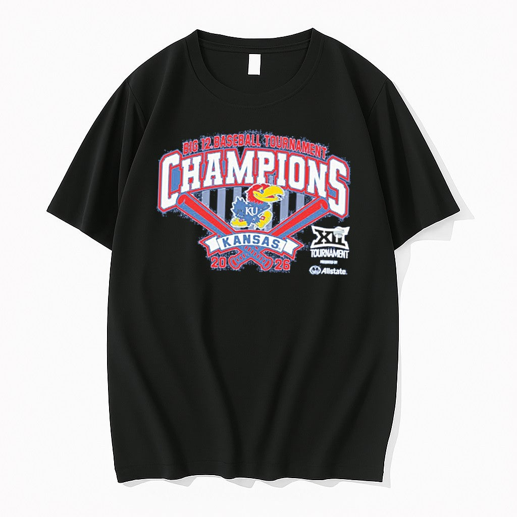 Official Kansas Jayhawks Big 12 Baseball Tournament Champions 2026 Tee T Shirts