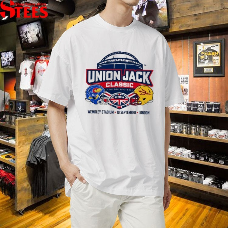 Kansas Jayhawks vs Arizona State Sun Devils Union Jack Classic London College Football 2026 Helmets T-shirts