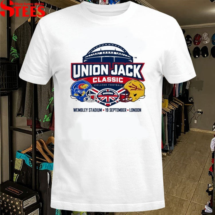 Kansas Jayhawks vs Arizona State Sun Devils Union Jack Classic London College Football 2026 Helmets T-shirts