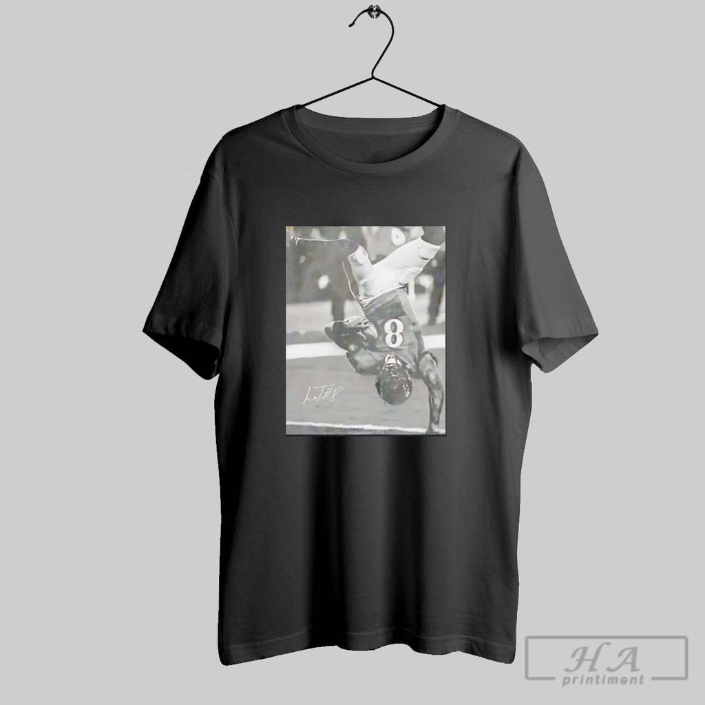 Official Lamar Jackson Baltimore Ravens Football Vintage Style Signature