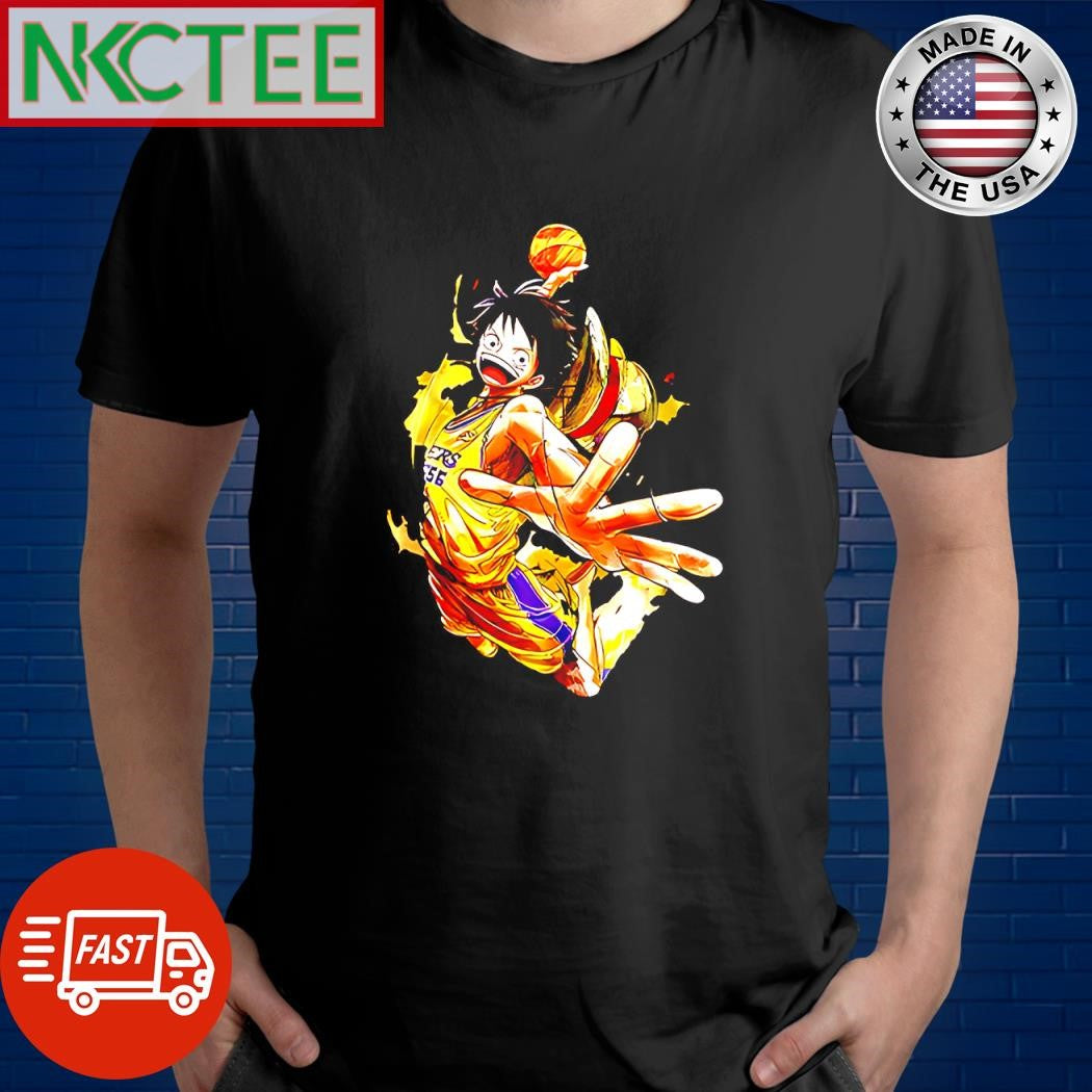 Official Luffy Collab Los Angeles Lakers dunk paint shirt