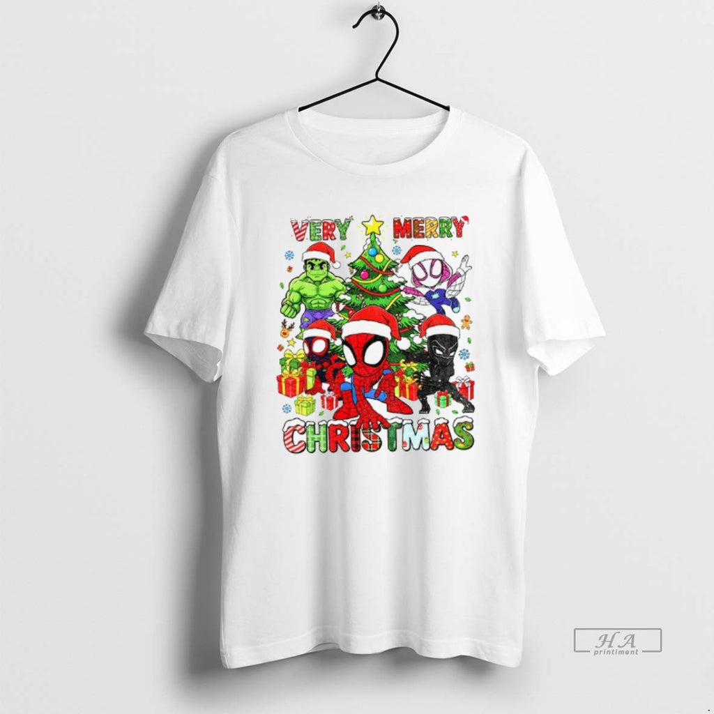 Official Mavel Very Merry Christmas Spidey And His Amazing Friends The Avengers T-Shirts, Hoodie, Sweatshirt | PureTeeCo.com