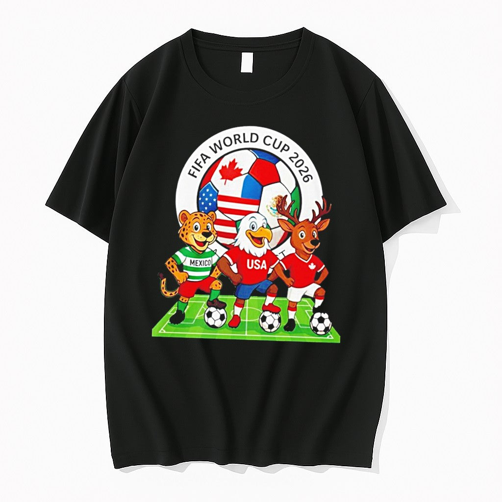 Official Mexico Usa Canada Fifa World Cup 2026 Mascot Tee T Shirts Jpg