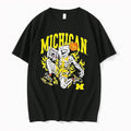Official Michigan Wolverines Mens Basketball Skeleton 25 Player Black T Shirts
