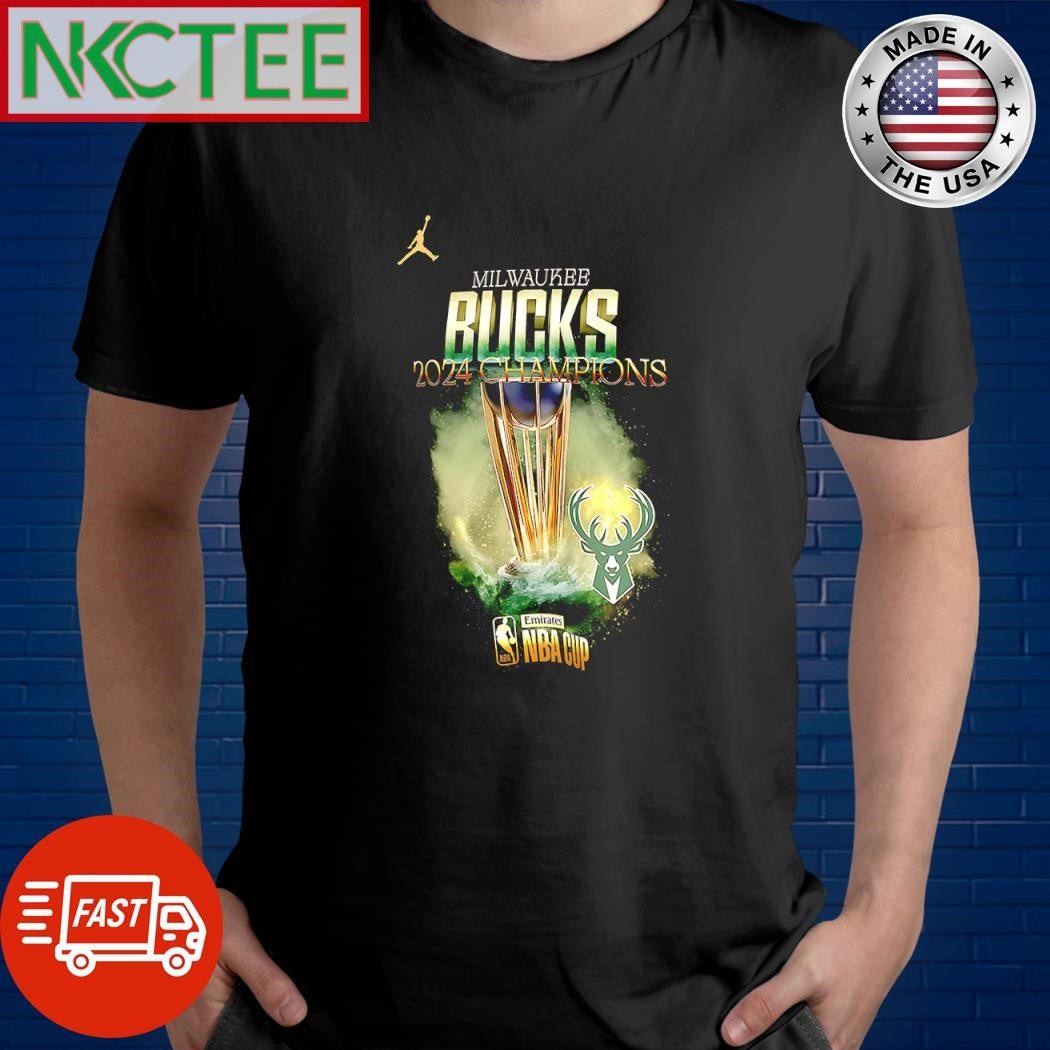 Official Milwaukee Bucks 2024 Champions cup Emirates NBA Cup shirt