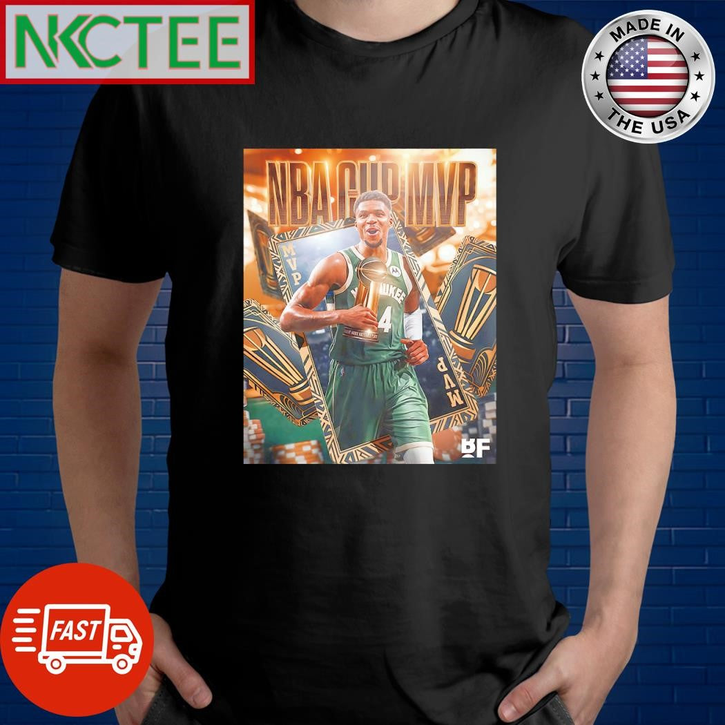 Official Milwaukee Bucks Giannis Antetokounmpo NBA cup MVP shirt