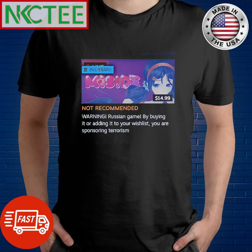 Official Miside Not Recommended Warning Rusian game shirt