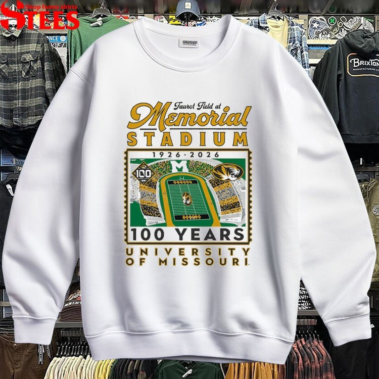 Missouri Tigers 100 Years Faurot Field At Memorial Stadium 1926 2026 University T-shirts