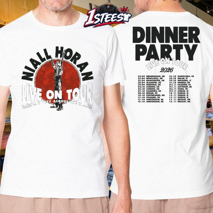 Niall Horan Live On Tour 2026 Dinner Party Across The World T-shirts