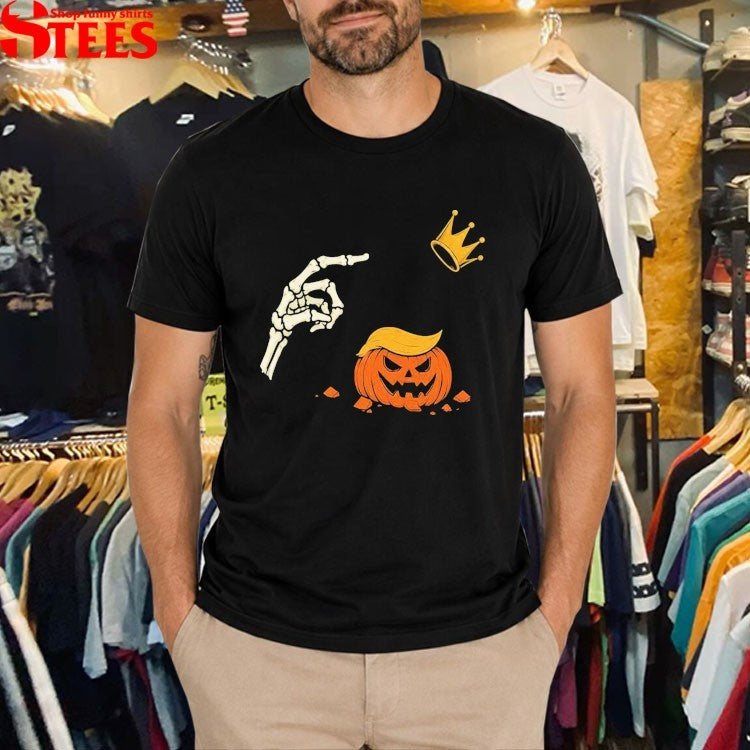 No Kings Pumpkin Skeleton Trump Halloween T-shirts