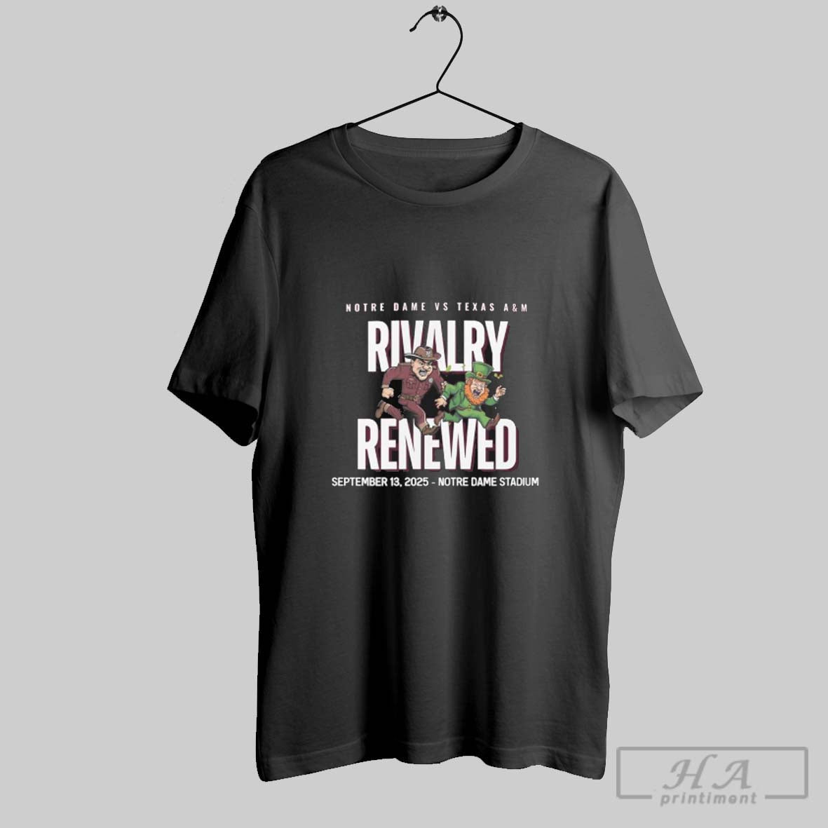 Official Notre Dame Fighting Irish Vs Texas Am Aggies 2025 Rivalry Renewed T Shirt