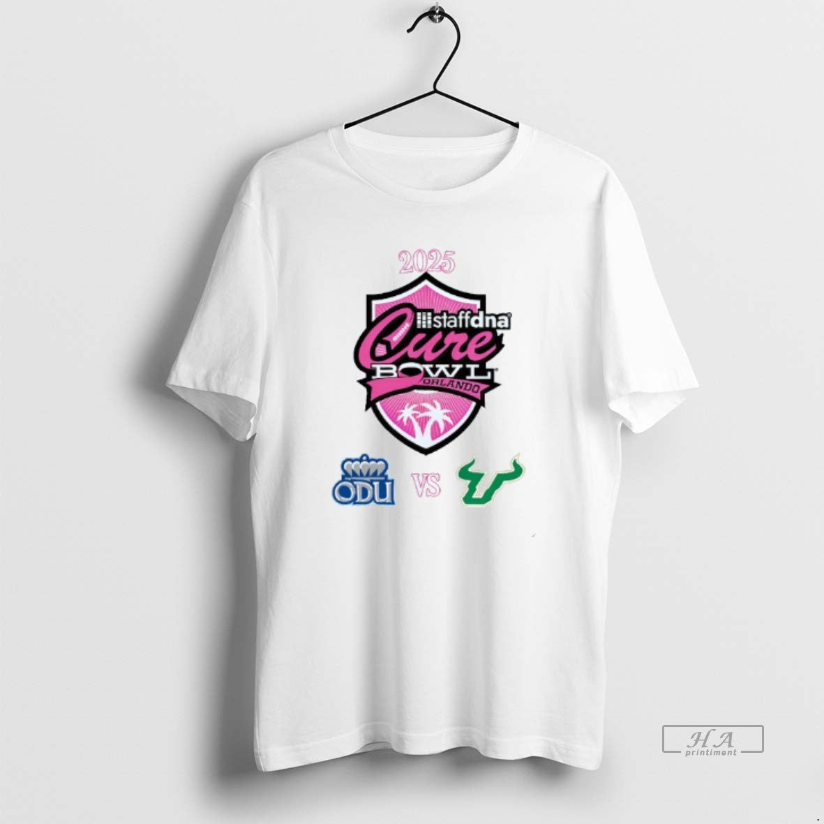 Official Odu Monarchs Vs Usf Bulls 2025 Cure Bowl Orlando Matchup Mens White T-Shirts, Hoodie, Sweatshirt | PureTeeCo.com