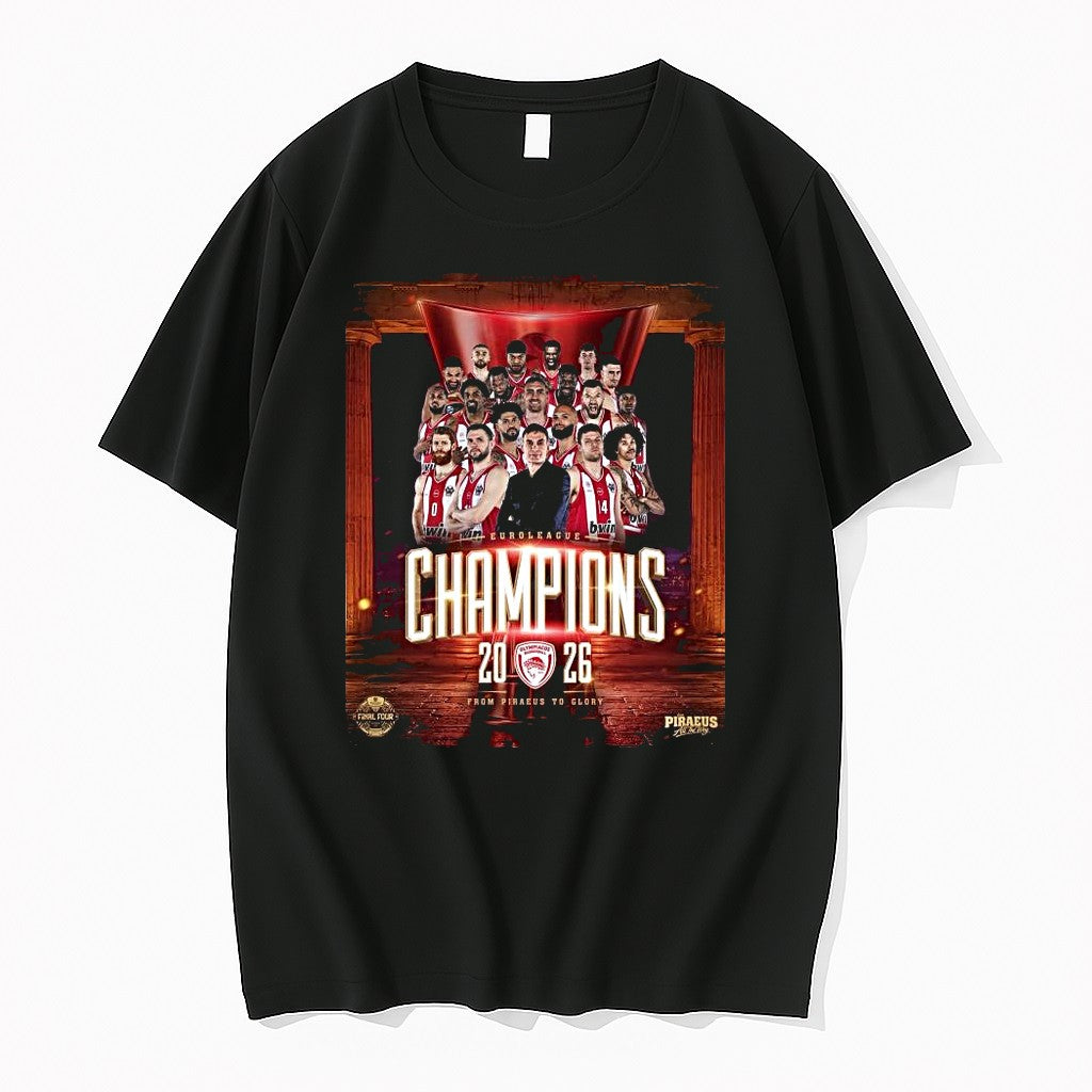 Official Olympiacos B C Euroleague Champions 2026 From Piraeus To Glory 1 T Shirts