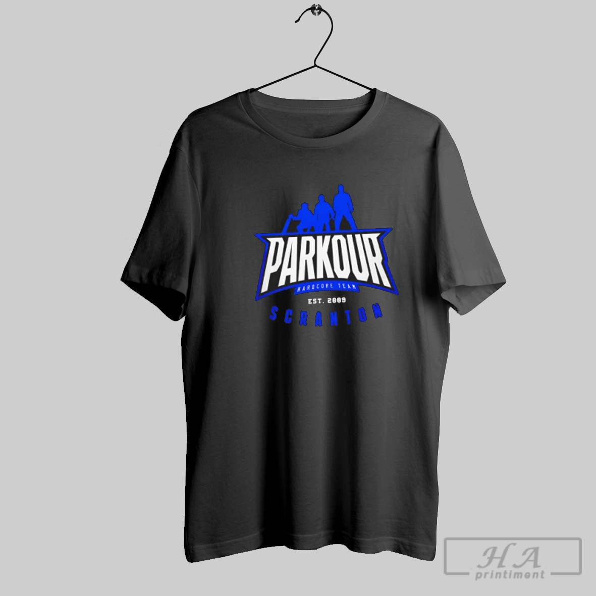 Official Parkour Hardcore Team Est 2009 Scranton Logo Retro