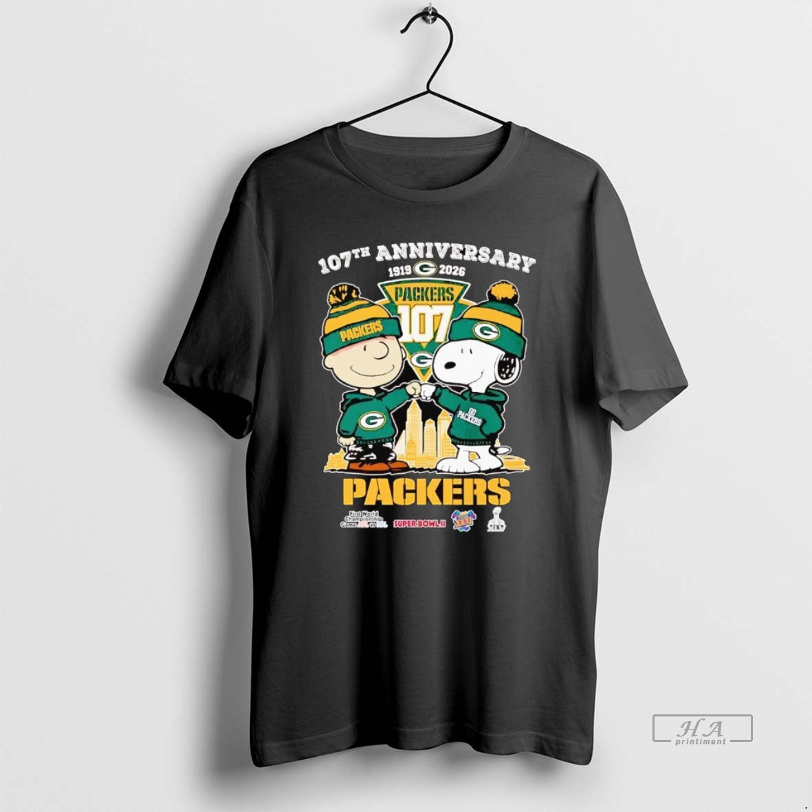 Official Peanuts 107th Anniversary 1919 2026 Green Bay Packers T-Shirts, Hoodie, Sweatshirt | PureTeeCo.com