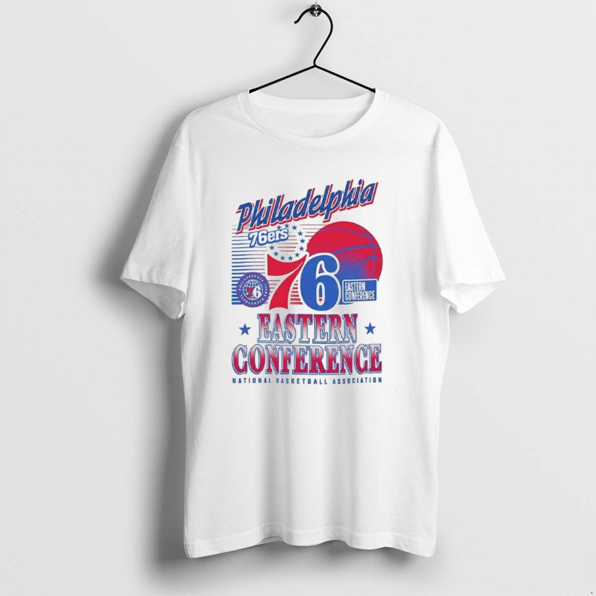Official Philadelphia 76ers Nba Eastern Conference Logo And Ball T-Shirts, Hoodie, Sweatshirt | PureTeeCo.com